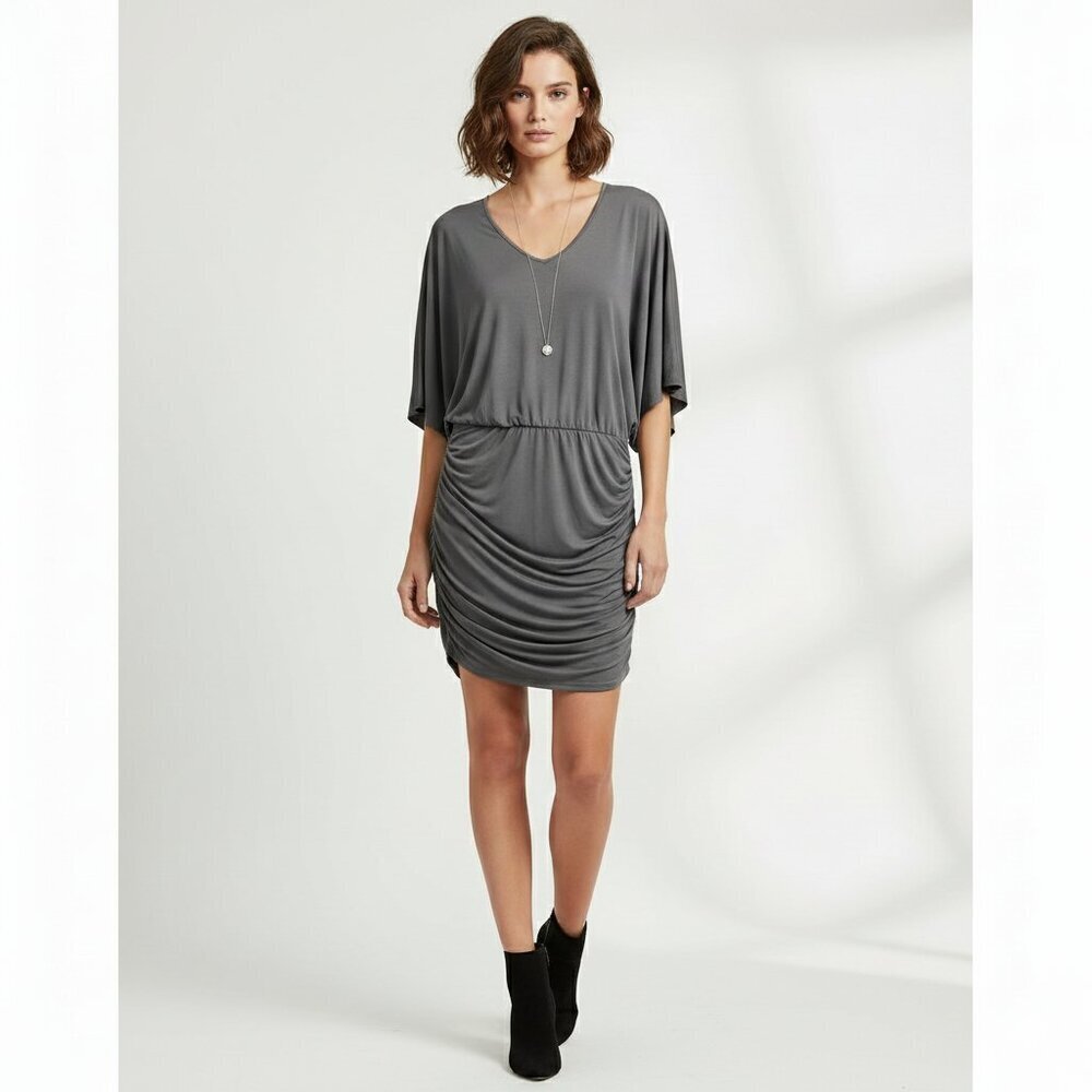 Jay Godfrey Ruched Silk Blend Draped Dress – Size 4 NWT